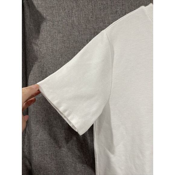 Zara Women M Shift Dress Crew Neck Short Sleeve Cotton Blend Ribbed T Shirt Prep - Picture 4 of 10